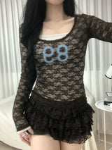 レースナンバー シアーロングスリーブTシャツ
