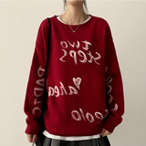 Pen Lettering Printing Round Knit