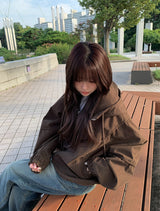 Leme Overfit Hood Cotton Jacket Jumper