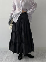 Aco Tiered Flare Long Skirt