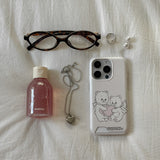 [Mademoment] vintage heart bear design iphone card case