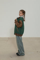 MIX LEATHER COLORING WORK JACKET