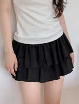 #Hano Layered Rib Short Sleeve T-shirt + Rose Tie Set (3color)