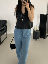 Derin Frill Bustier Sleeveless Blouse