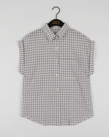 Lupo Linen Roll-Up Pocket Checkered Short Sleeve Shirt