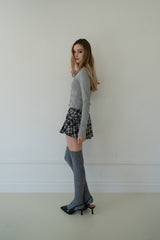 [Seow] Belt Check Pleats Skirtpants(2colors)