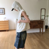 Vasen nylon rivet windbreaker hooded vest