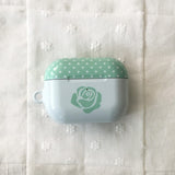 Rose polka-dot milk light green glossy AirPods case