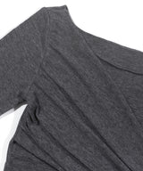 WRAP TIE BOATNECK TOP_Charcoal