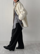 [wool 30%] ヘアシングルオーバーフィットハーフコート