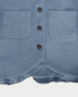 Frill crop jacket_skyblue