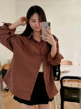 #CT Stripe Overfit Long Sleeve Shirt (3color)