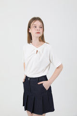 モダンスリットシャーリングTシャツ White