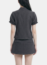 Cell Button Jacket and Skirt Set