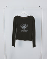 Kibet Heart Vintage Printed Long Sleeve T-Shirt