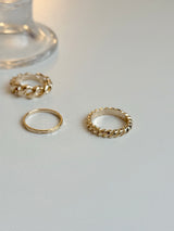 [4 set] bold chain ring set / 2 colors / daily simple mood silver ring