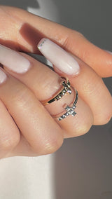 Mini Stud Cross Ring