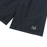 ブランドバミューダデニムハーフパンツ (Black, Mid blue)
