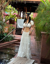 cancan lace maxi long skirt