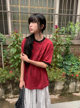 [unisex] Moab Horse Printing Ringer Short Sleeve Tee