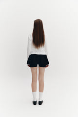 Ribbon Punching Cardigan Ivory