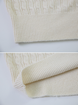 Cozy Cashmere Cable U-neck Knit (6color)