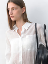 (Z-BL-4219)GENT OVERFIT SEER SHIRT