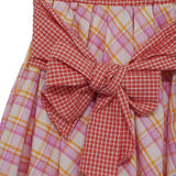 Check Tie Skirt (pink)