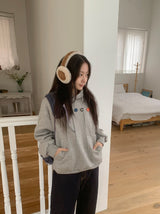 Ryutin Button Over Brushed Hoodie