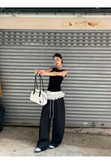 Rose Black Backless Sleeveless T-shirt