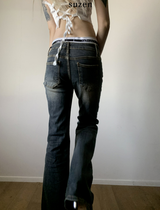 bandage y2k low-waist bootcut pants