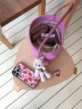 white cat carol keyring