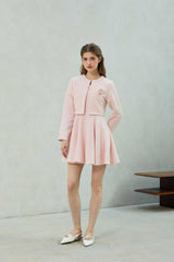 LANI TWEED CARDIGAN / PINK