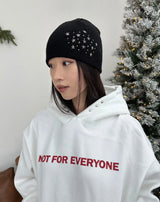 Felt Studded Brushed Hoodie