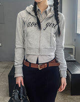 Girls Lettering Slim Hoodie