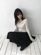 リボンドレープTシャツ