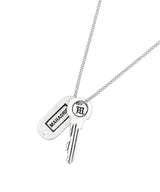 M KEY DOG TAG NECKLACE_SILVER