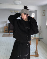 Glint Brushed Studded Hoodie