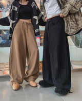 ベアリーバルーンブラッシュドワイドパンツ