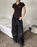 Erem Zipper String Two-Way Banded Wide Cargo Pants