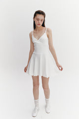 Wave Flare Dress Ivory