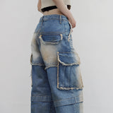 (Unisex) Bison Cargo Wide Denim