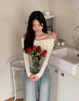 #LH Ribbon Off Shoulder Wool Knit (2color)