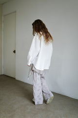 Seersucker check shirt, White