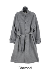 Aren Wool Raglan Belted Long Coat