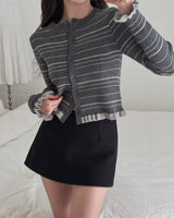 Vulvun frill striped cardigan