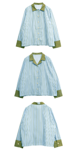 Sky Green Stripe Shirt
