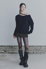 ルビーフックオーバーニット black