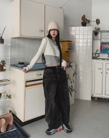 Linz Two-Tone Layered Knit Cardigan