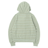 Striped Knit Zip Hoodie - Sage